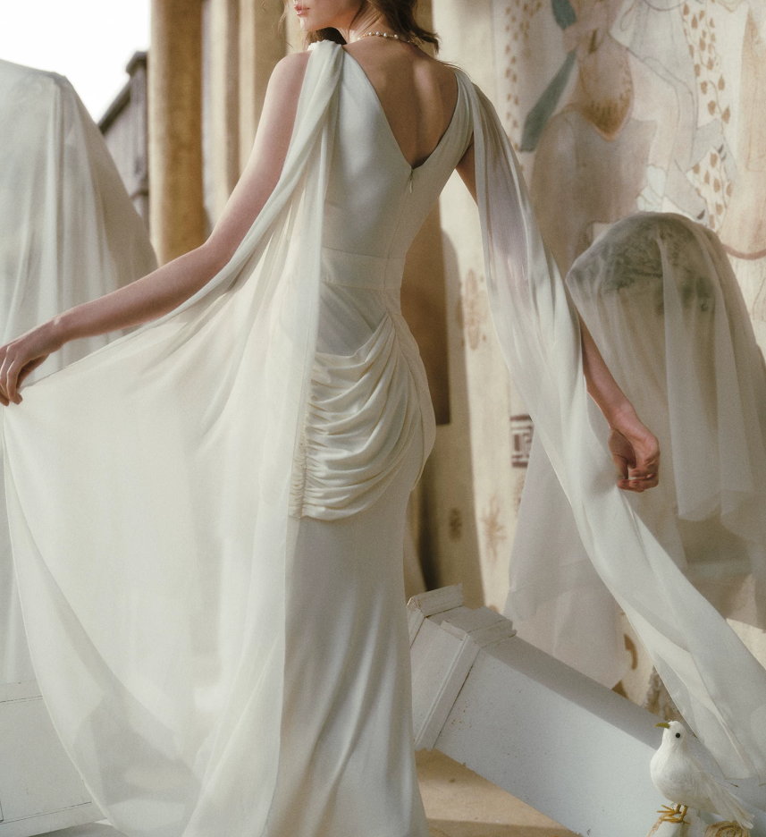 Robe de bal de princesse bustier à volants en satin long, robe de soirée C8117