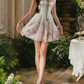 Mini robe de soirée en satin, sans bretelles, sans manches, ligne a, simple, C899