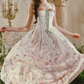 Robe de bal de princesse bustier à volants en satin long, robe de soirée C8117