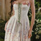 Robe de bal de princesse bustier à volants en satin long, robe de soirée C8117