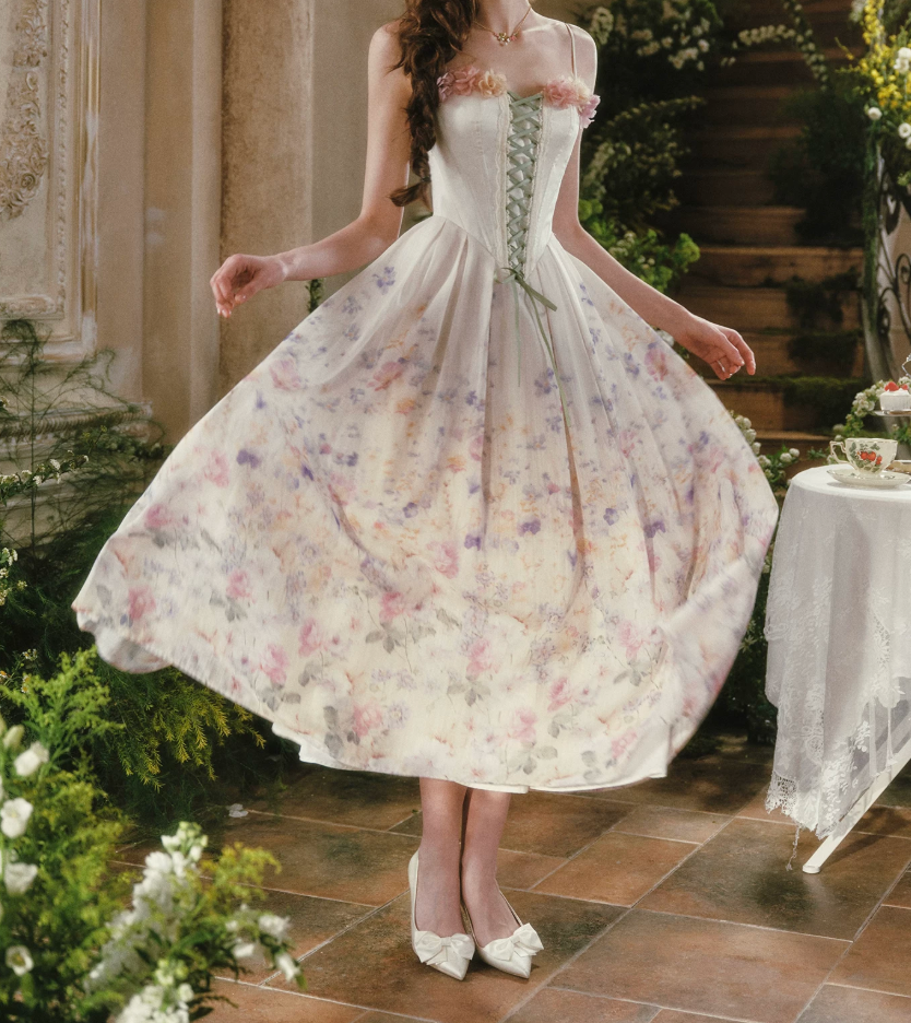 Robe de bal de princesse bustier à volants en satin long, robe de soirée C8117