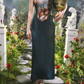Robe de bal de princesse bustier à volants en satin long, robe de soirée C8117