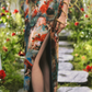 Chic Off-The-Shoulder Prom Dress Floral Slit Sheath Formal Dress C8452