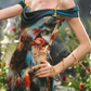Chic Off-The-Shoulder Prom Dress Floral Slit Sheath Formal Dress C8452