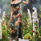 Chic Off-The-Shoulder Prom Dress Floral Slit Sheath Formal Dress C8452
