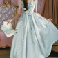 Robe de bal de princesse bustier à volants en satin long, robe de soirée C8117