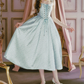 Robe de bal de princesse bustier à volants en satin long, robe de soirée C8117