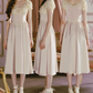 Classical Short Sleeve Pastel Purple Prom Dress Lace A-Line Formal Dress C8455