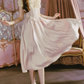 Classical Short Sleeve Pastel Purple Prom Dress Lace A-Line Formal Dress C8455