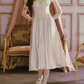 Classical Short Sleeve Pastel Purple Prom Dress Lace A-Line Formal Dress C8455