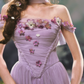 Robe de bal de princesse bustier à volants en satin long, robe de soirée C8117
