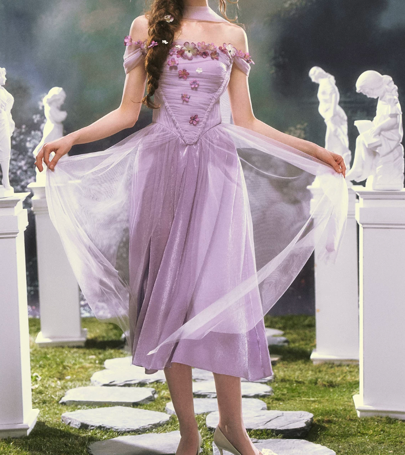 Robe de bal de princesse bustier à volants en satin long, robe de soirée C8117