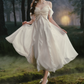 Romantic Off-the-Shoulder Ivory Prom Dress Ruffles A-Line Evening Dress C8457