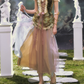 Robe de bal de princesse bustier à volants en satin long, robe de soirée C8117