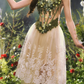 Robe de bal de princesse bustier à volants en satin long, robe de soirée C8117