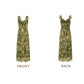 Flowy Spagheeti Straps Green Prom Dress Tie-Dye Appliques A-Line Formal Dress C8461