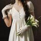 Robe de bal de princesse bustier à volants en satin long, robe de soirée C8117