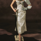 Robe de bal de princesse bustier à volants en satin long, robe de soirée C8117