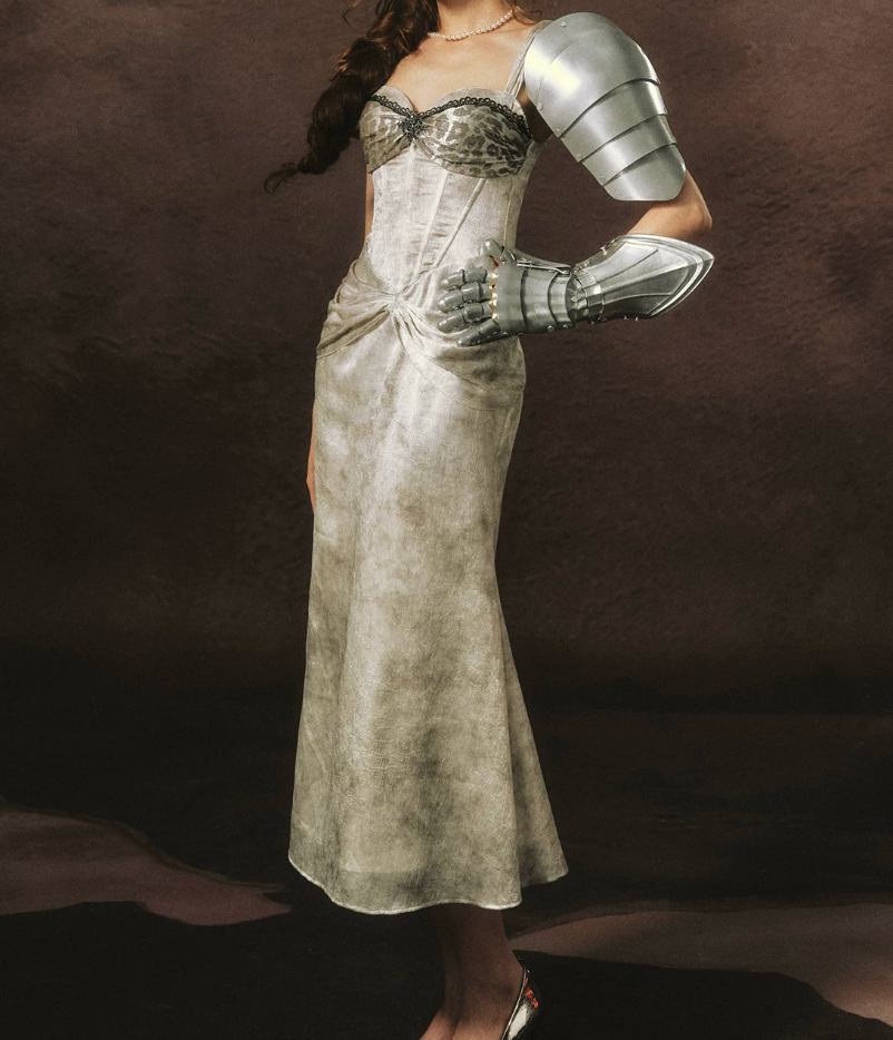 Robe de bal de princesse bustier à volants en satin long, robe de soirée C8117