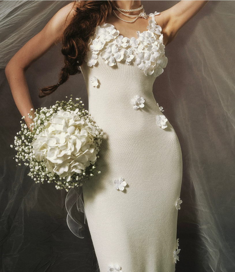 Elegant Spaghetti Straps White Prom Dress Appliques Sheath Evening Dress C8464