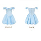 Ornate Off-The-Shoulder Blue Homecoming Dress Beading A-Line Birthday Dress C8470