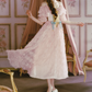 Sweet Off-the-Shoulder Pink Prom Dress Bows Floral Tulle A-Line Evening Dress C8471