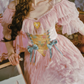 Sweet Off-the-Shoulder Pink Prom Dress Bows Floral Tulle A-Line Evening Dress C8471