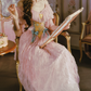 Sweet Off-the-Shoulder Pink Prom Dress Bows Floral Tulle A-Line Evening Dress C8471