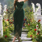 Chic Strapless Dark Green Prom Dress With Sleeves Scarf Tulle Appliques Sheath Evening Dress C8473