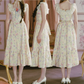 Romantic Square Neck Floral  Prom Dress Lace A-Line Evening Dress C8476