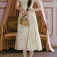 Romantic Square Neck Floral  Prom Dress Lace A-Line Evening Dress C8476