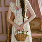 Romantic Square Neck Floral  Prom Dress Lace A-Line Evening Dress C8476