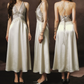 Robe de bal de princesse bustier à volants en satin long, robe de soirée C8117