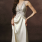 Robe de bal de princesse bustier à volants en satin long, robe de soirée C8117