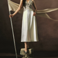 Robe de bal de princesse bustier à volants en satin long, robe de soirée C8117