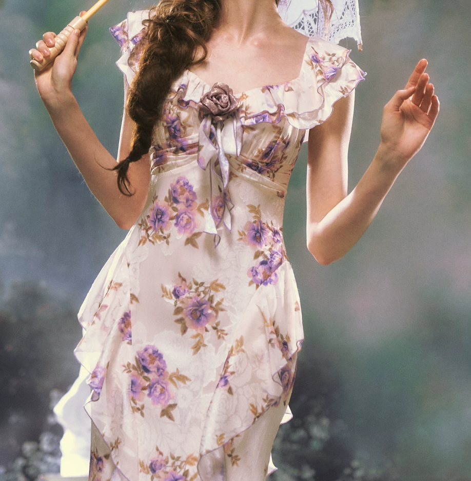 Robe de bal de princesse bustier à volants en satin long, robe de soirée C8117