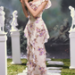 Robe de bal de princesse bustier à volants en satin long, robe de soirée C8117