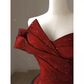 Sexy A Line Off The Shoulder Satin Burgundy Tulle Long Prom Dresses C848