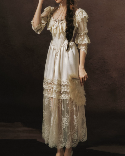 Robe de bal de princesse bustier à volants en satin long, robe de soirée C8117