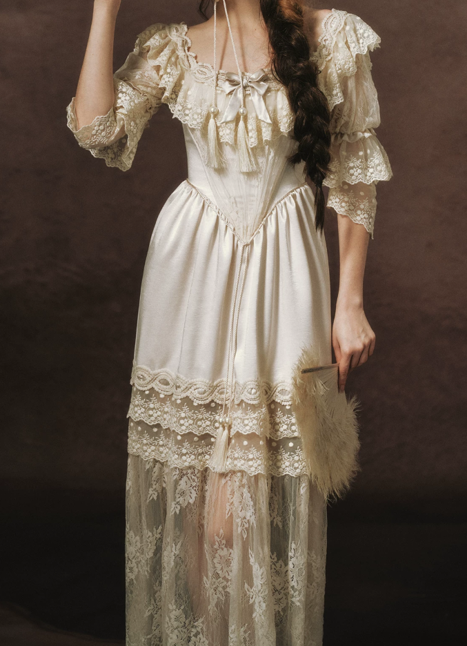 Robe de bal de princesse bustier à volants en satin long, robe de soirée C8117