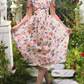 Rertro Spaghetti Straps Floral Prom Dress Appliques A-Line Evening Dress C8481