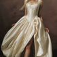 Superbe robe de mariée sirène bustier en satin et tulle, longue et en dentelle, C4563