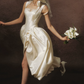 Superbe robe de mariée sirène bustier en satin et tulle, longue et en dentelle, C4563