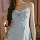 Simple Plaid Blue Homecoming Dress Halter Neck A-Line Birthday Dress C8483