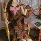 Sexy Spaghetti Straps Prom Dress Leopard Mermaid Evening Dress C8486