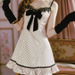 Adorable Lace Spaghetti Straps White Homecoming Dress Bow Ruffles Polka Dots A-Line Birthday Dress C8487