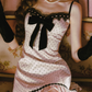 Adorable Lace Spaghetti Straps White Homecoming Dress Bow Ruffles Polka Dots A-Line Birthday Dress C8487