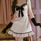 Adorable Lace Spaghetti Straps White Homecoming Dress Bow Ruffles Polka Dots A-Line Birthday Dress C8487