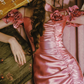 Unique Off-the-Shoulder Pink Prom Dress Ruffles Slit Mermaid Evening Dress C8488