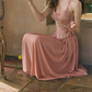 Enchanting Halter Neck Pink Prom Dress Lace A-Line Evening Dress C8493